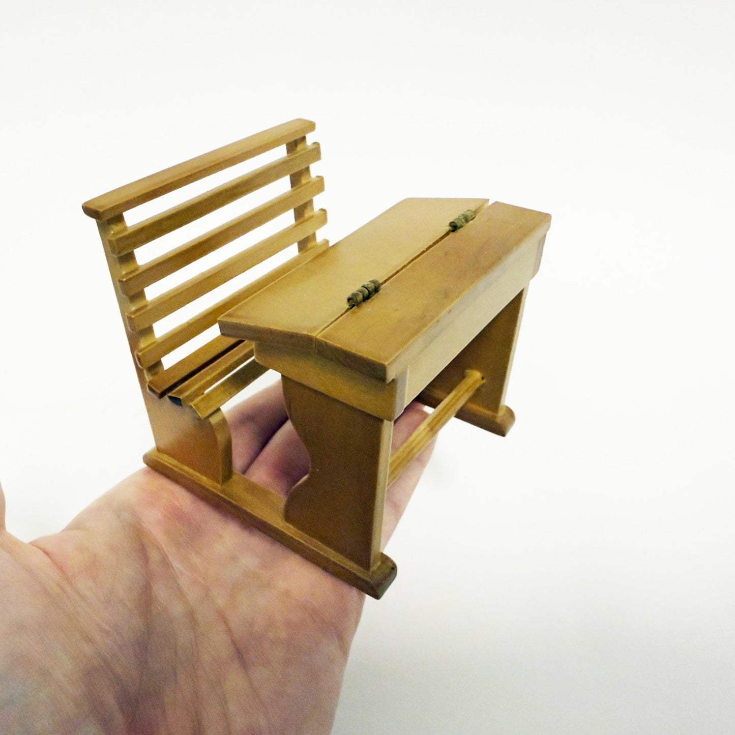 Miniature time school desk table for 1:12 dollhouse