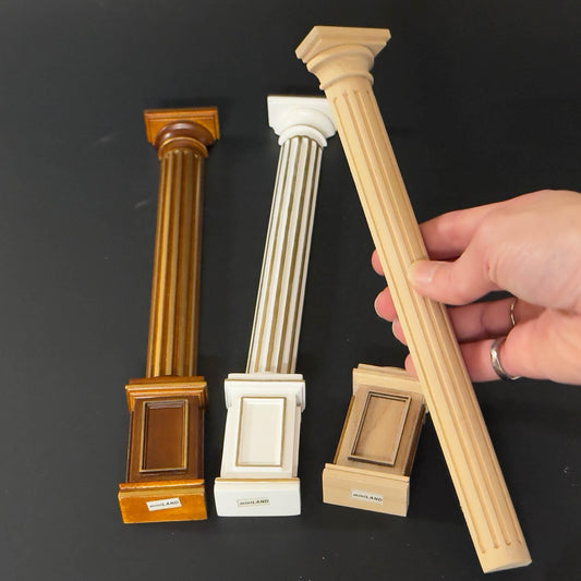 Miniature Quality Half round column fit ceiling height 4"-10" telescopic, wood for 1:12 dollhouse DIY