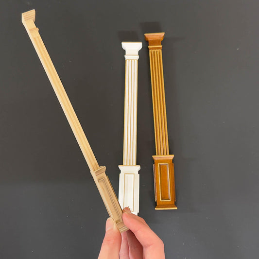 Miniature Quality HALF Square column fit ceiling height 4"-10" telescopic, wood for 1:12 dollhouse DIY
