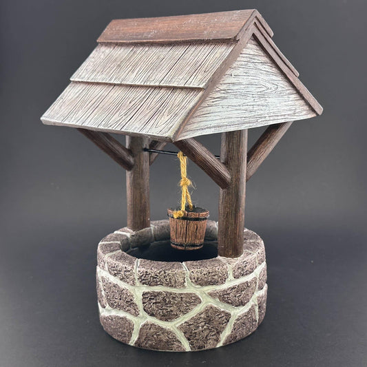 Fieldstone Wishing Well for 1:12 dollhouse miniature Polyresin with a realistic finish with a bucket