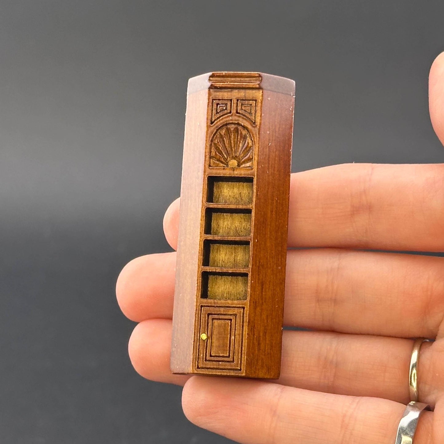 1:48 scale wall panels handcrafted wood  quarter scale  WALNUT 1/48 Top Quality dollhouse miniature shelves fireplace door window