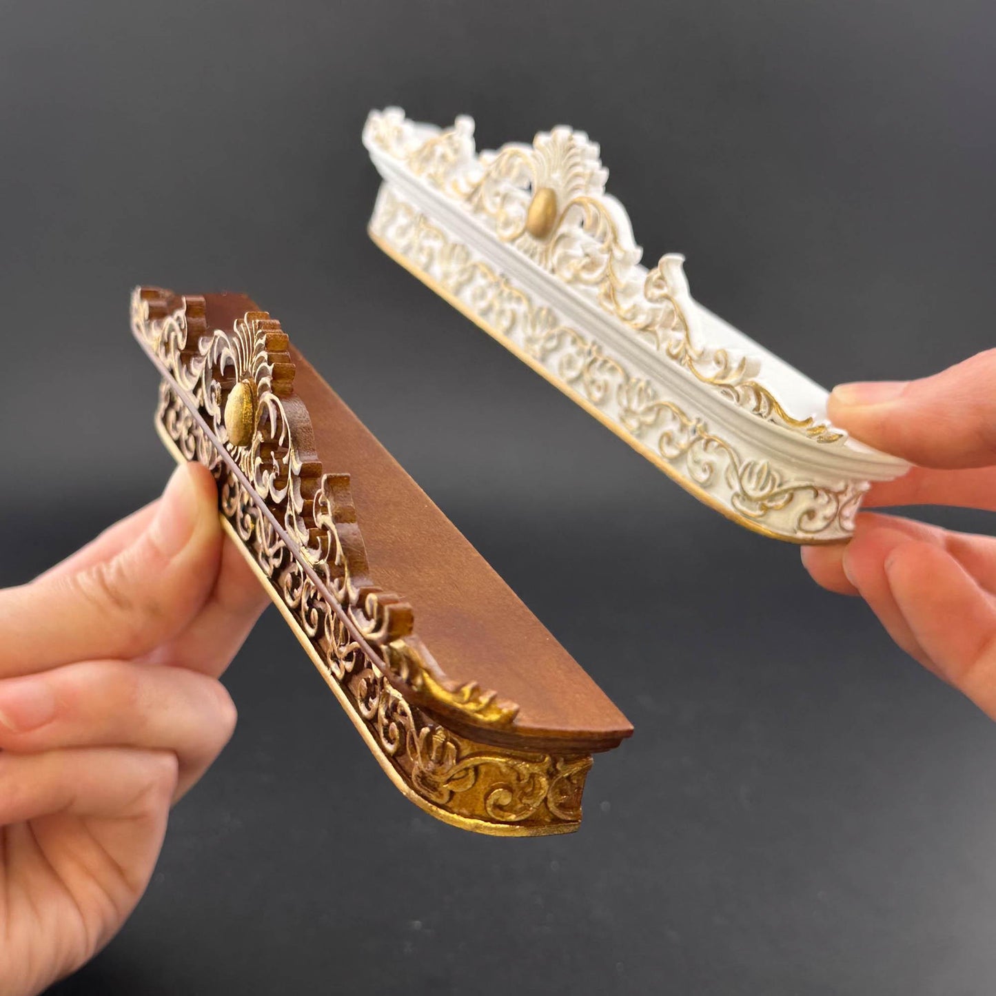 Miniature wooden ornate Victorian single window cornice Curtain box 1:12 scale handcrafted