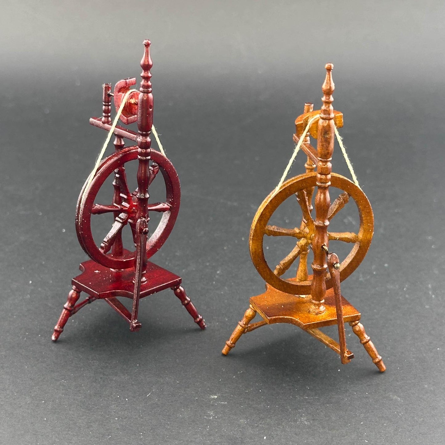 Miniature Spinning Wheel Fine Quality for dollhouse miniature 1:12  sewing room wood handcrafted