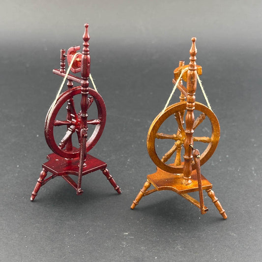 Miniature Spinning Wheel Fine Quality for dollhouse miniature 1:12  sewing room wood handcrafted