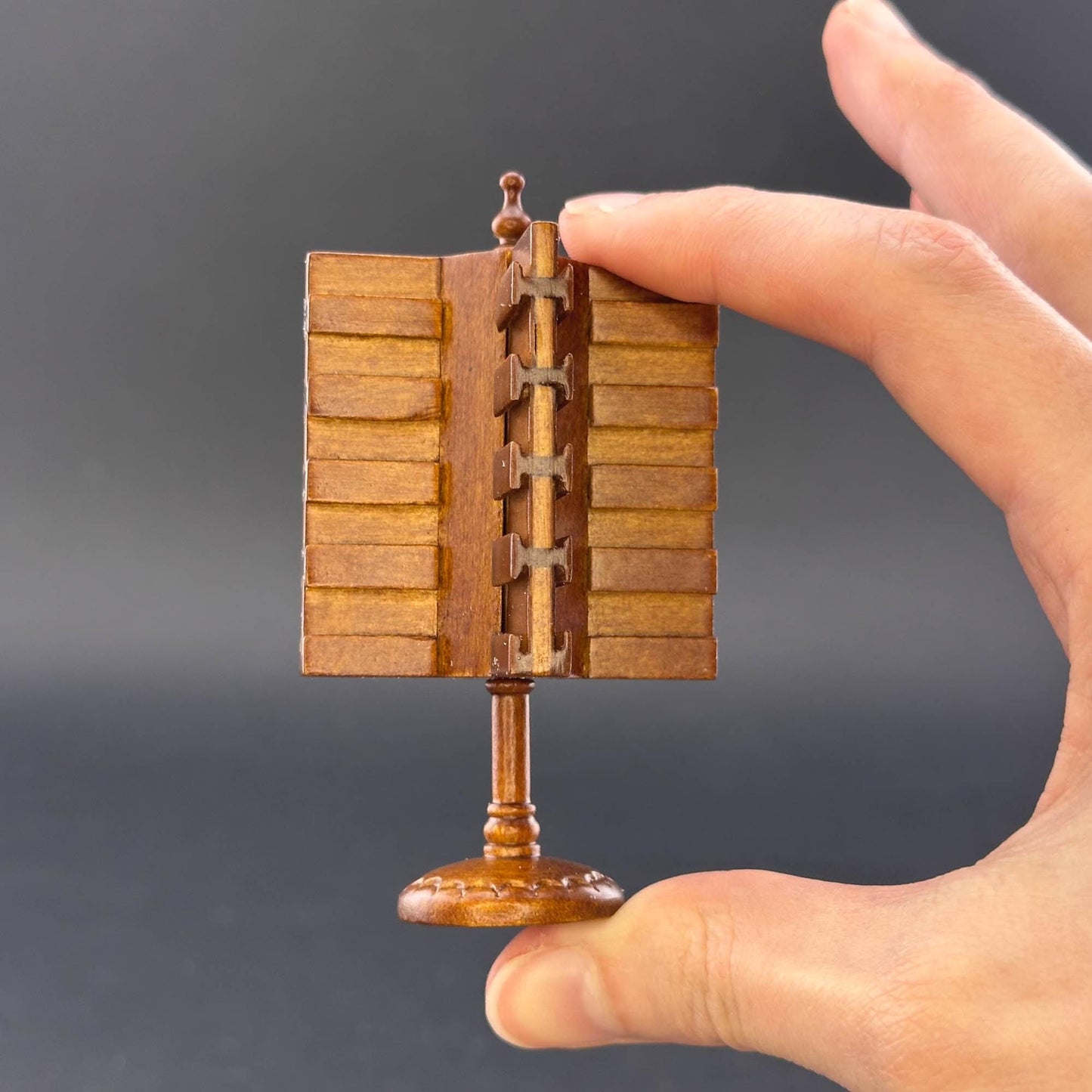 Countertop store postcard stand unit Quality  walnut for dollhouse miniature 1:12 handcrafted wood WN
