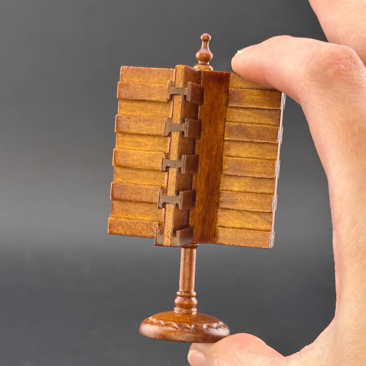 Countertop store postcard stand unit Quality  walnut for dollhouse miniature 1:12 handcrafted wood WN