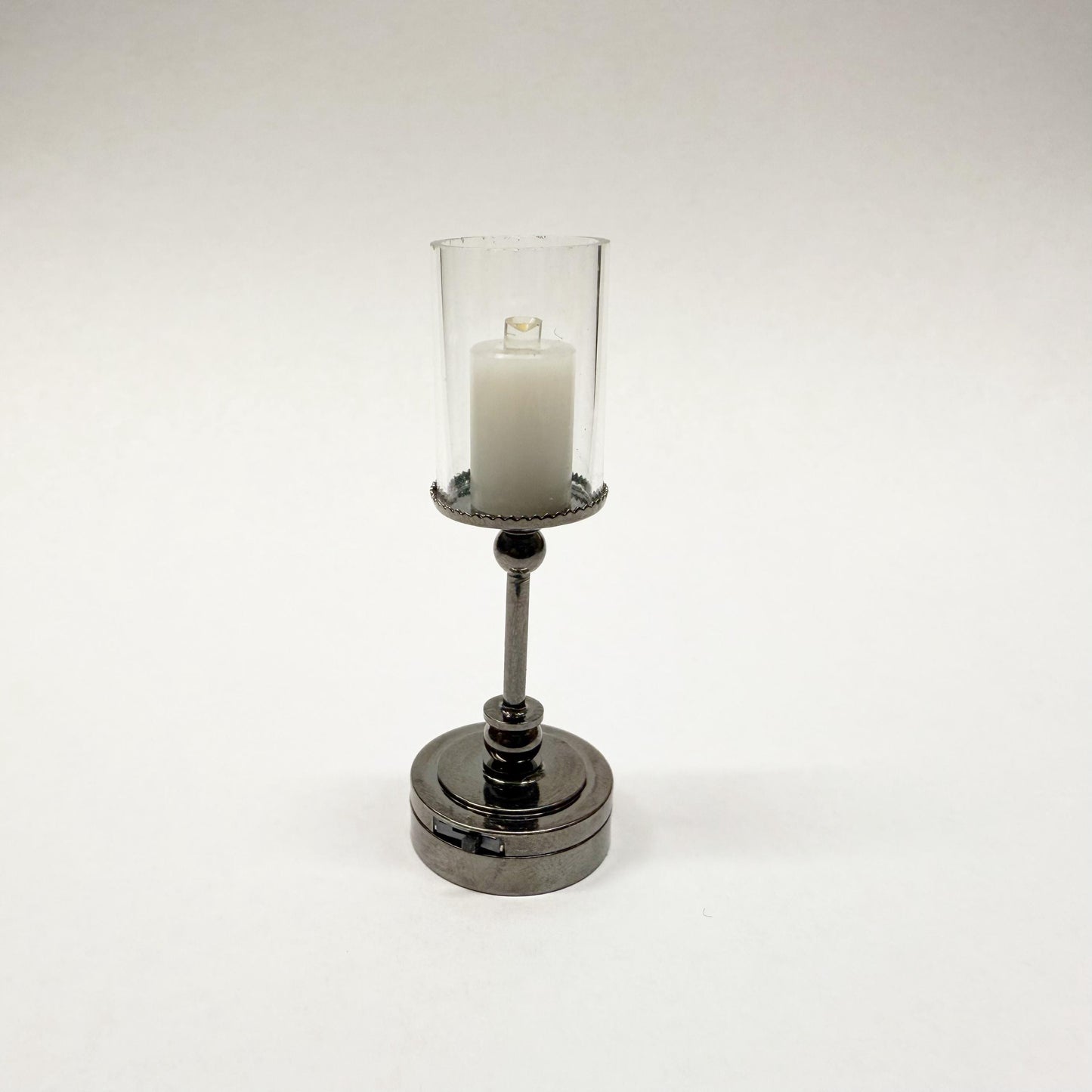 Lampe de table à bougie sur pied, chandelier, super lumineuse, avec interrupteur marche/arrêt, pour miniatures de maison de poupée à l'échelle 1:12