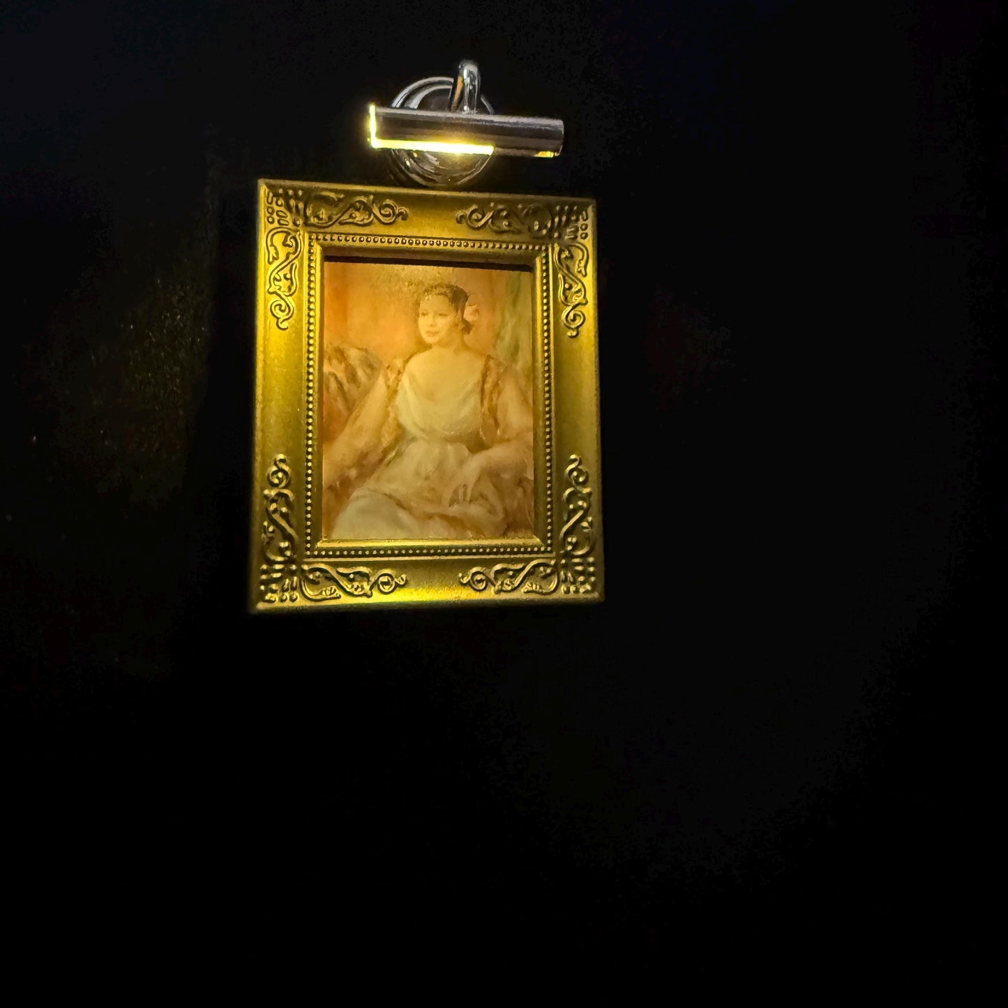 Dollhouse miniature Silver picture lamp or desk light  LED wall lamp with On/off switch 1:12 scale
