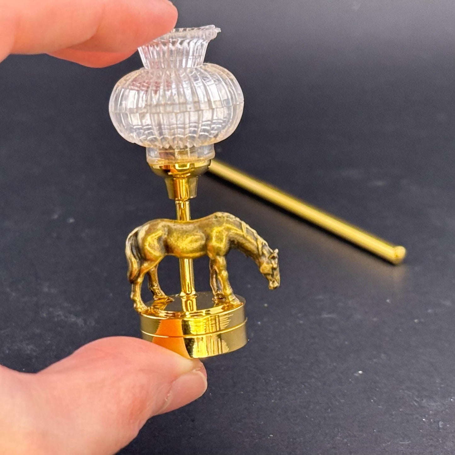 Miniature Touchless operation with Wand  1:12 table lamp LED for Dollhouse No-touch No-Switch Stick Horse Eating Table Lamp