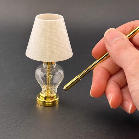 Miniature Touchless operation with Wand  1:12 table lamp LED for Dollhouse No-touch No-Switch Stick Clear glass table light