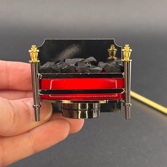 Miniature Touchless operation with Wand  1:12 table lamp LED for Dollhouse No-touch No-Switch fireplace Glowing Embers Red Fire Grate