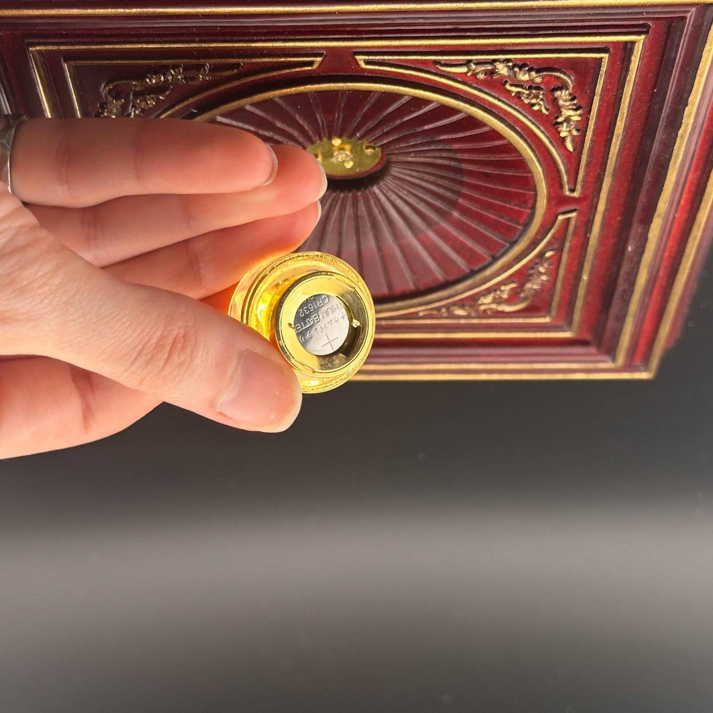 Miniature brass ceiling lamp Touchless operation with Wand clear shade LED  1:12 scale for dollhouse No-touch No-Switch