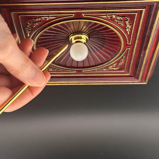 Miniature brass ceiling lamp Touchless operation with Wand frosted globe shade LED  light 1:12 scale for dollhouse No-touch No-Switch
