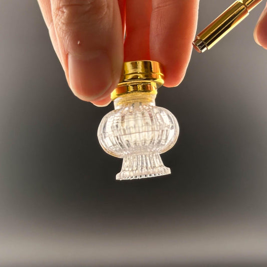 Miniature brass ceiling lamp Touchless operation with Wand fancy clear shade LED  light 1:12 scale for dollhouse No-touch No-Switch