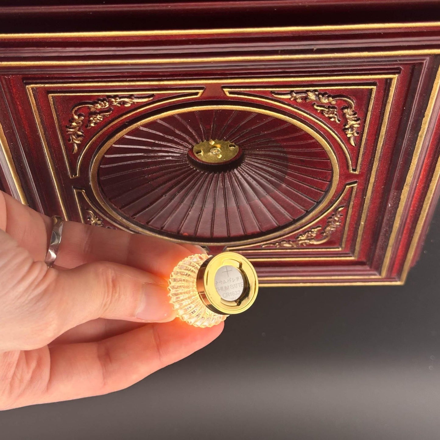 Miniature brass ceiling lamp Touchless operation with Wand fancy clear shade LED  light 1:12 scale for dollhouse No-touch No-Switch
