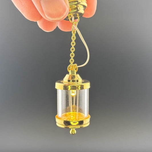 Miniature brass ceiling lamp Touchless operation with wand birdcage LED  light 1:12 scale for dollhouse No-touch No-Switch
