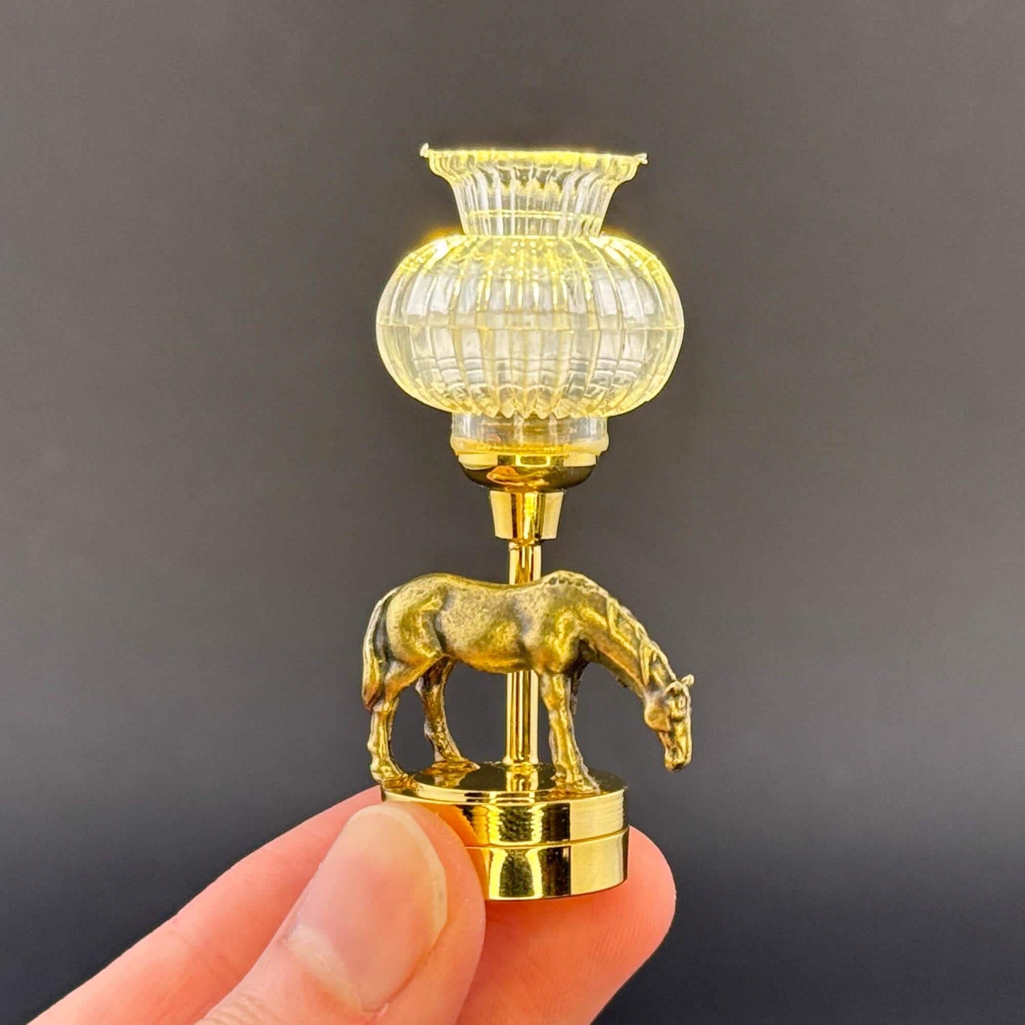 Miniature Touchless operation with Wand  1:12 table lamp LED for Dollhouse No-touch No-Switch Stick Horse Eating Table Lamp