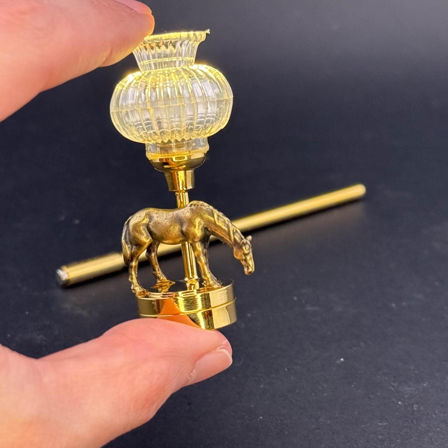 Miniature Touchless operation with Wand  1:12 table lamp LED for Dollhouse No-touch No-Switch Stick Horse Eating Table Lamp