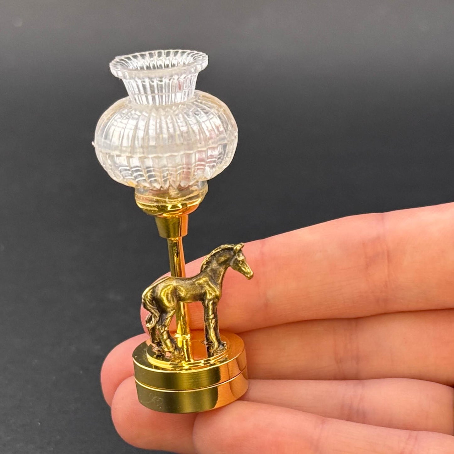 Miniature Touchless operation with Wand  1:12 table lamp LED for Dollhouse No-touch No-Switch Stick PONY miniature horse Table Lamp