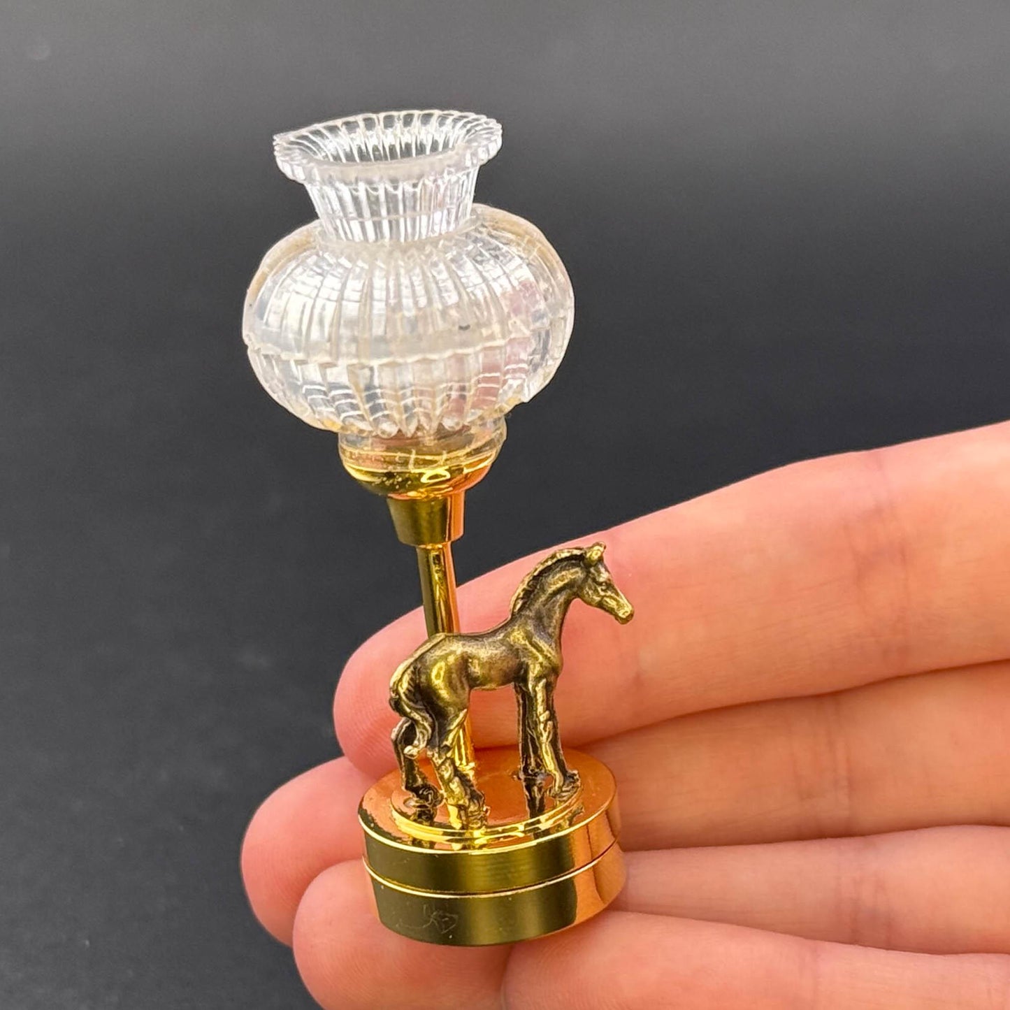Miniature Touchless operation with Wand  1:12 table lamp LED for Dollhouse No-touch No-Switch Stick PONY miniature horse Table Lamp