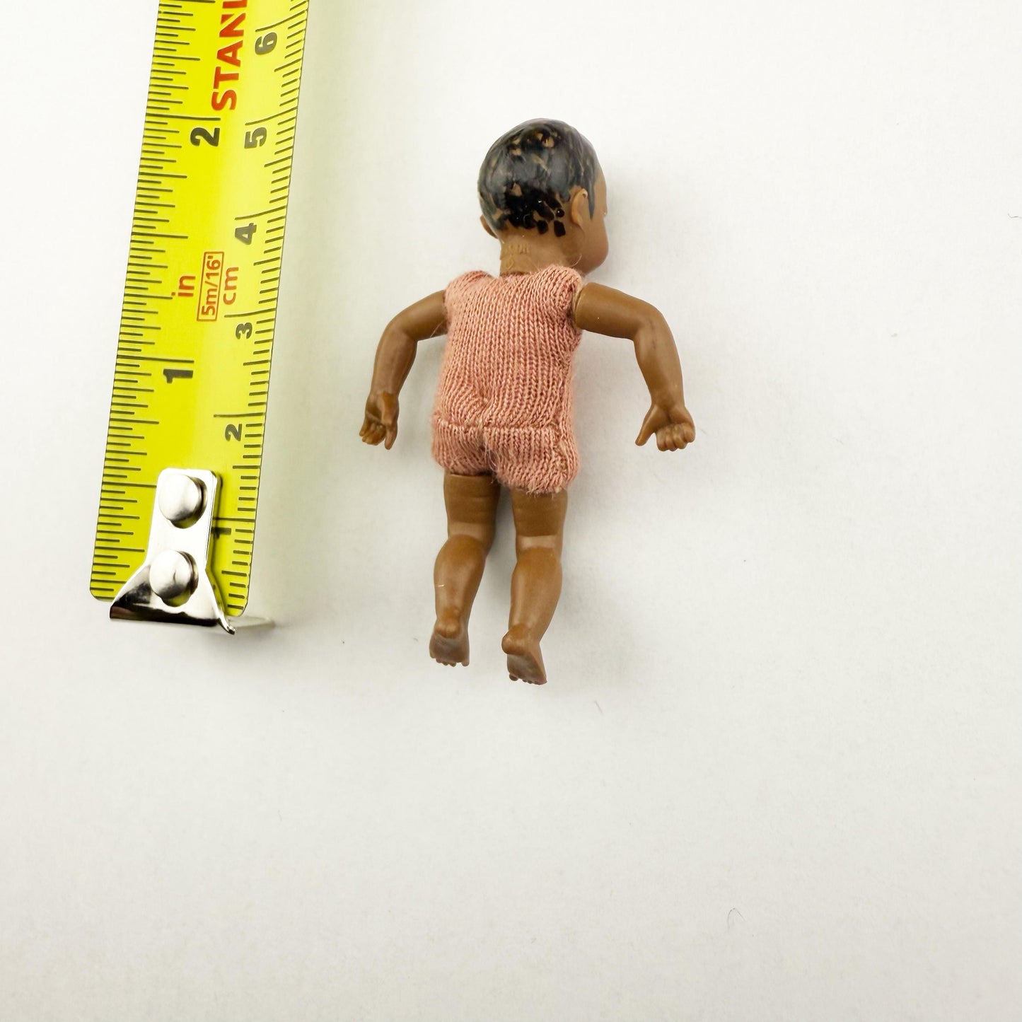 Rare 1:12 Scale Sleeping  Baby Doll – Dark Skin – Artisan Made by Heidi Ott, Switzerland new