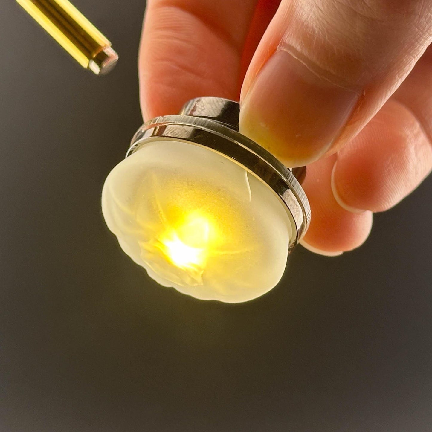 Miniature Black ceiling lamp Touchless operation with Wand frosted shade LED  1:12 scale for dollhouse No-touch No-Switch
