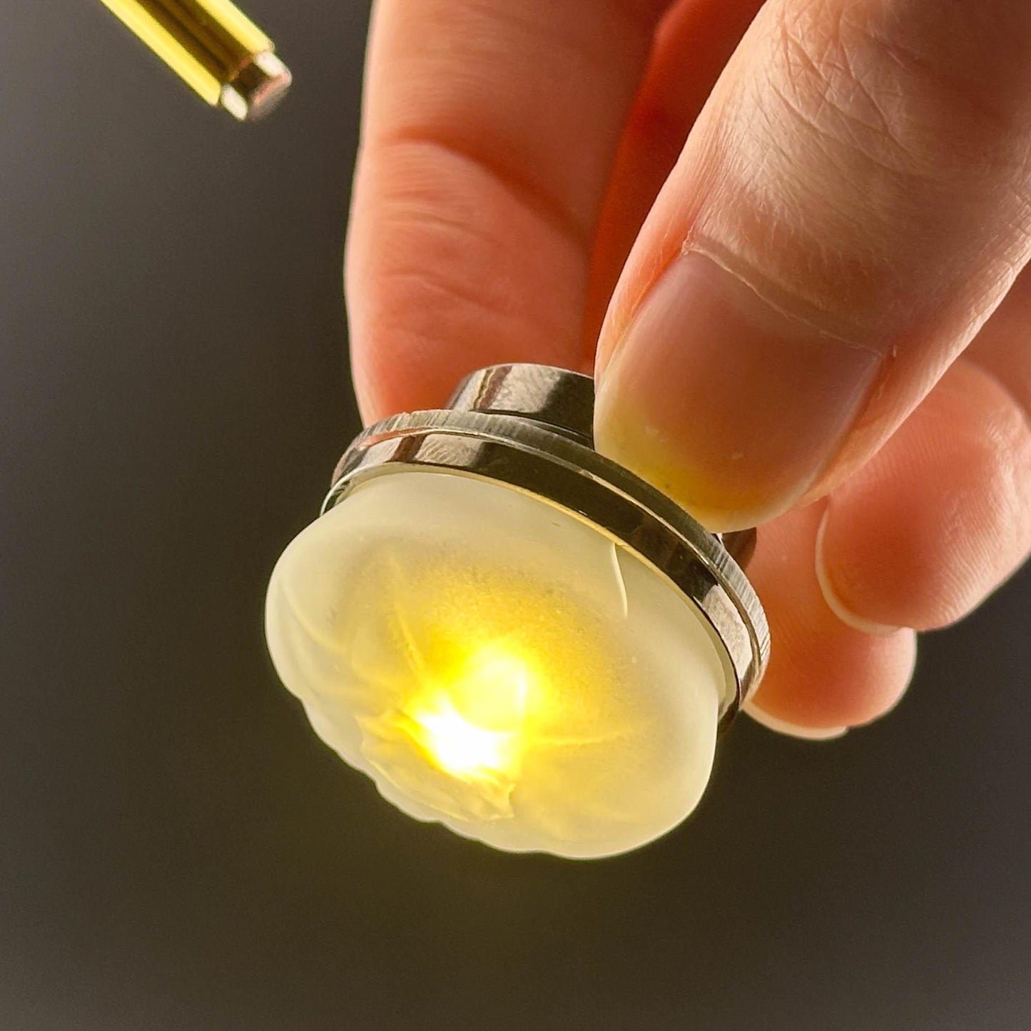 Miniature Black ceiling lamp Touchless operation with Wand frosted shade LED  1:12 scale for dollhouse No-touch No-Switch
