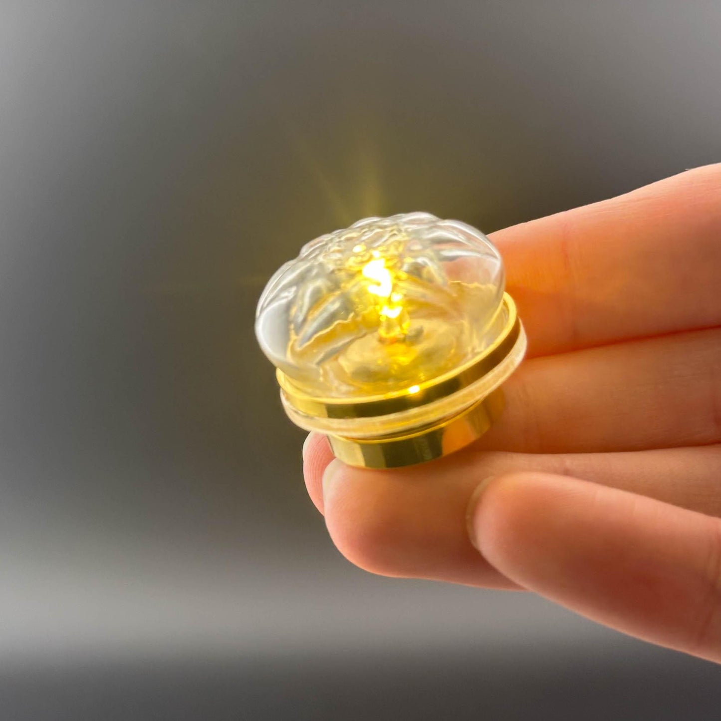 Miniature brass ceiling lamp Touchless operation with Wand clear shade LED  1:12 scale for dollhouse No-touch No-Switch