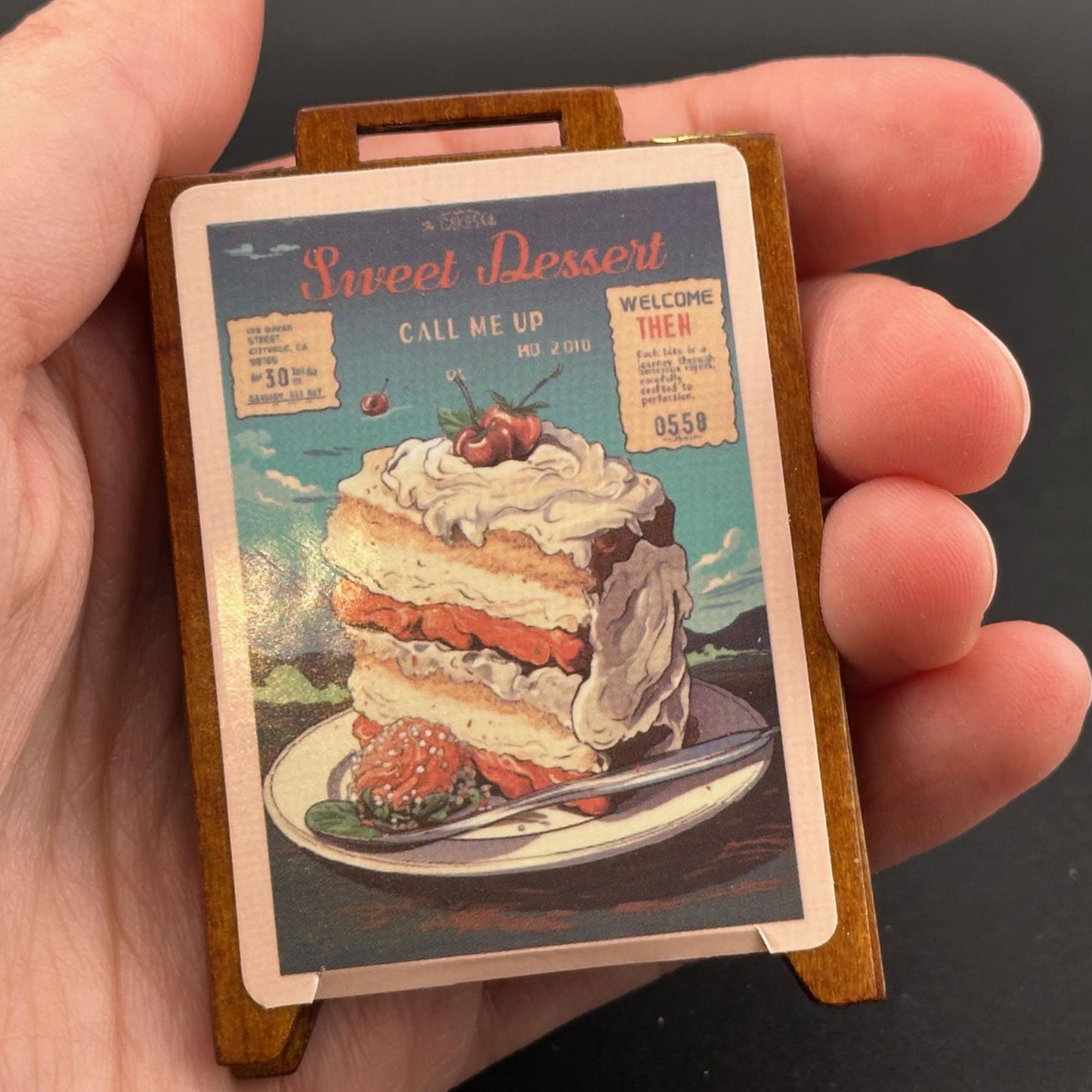 Miniatur-Sandwich-Board-Schild, Laden, Puppenhaus, Straßendisplay, 1:12, Stil der 1960er Jahre