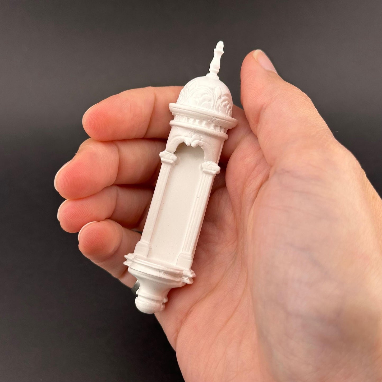 Small Victorian WHITE Carved Wall niche for dollhouse miniatures 1:12 scale wood handcrafted