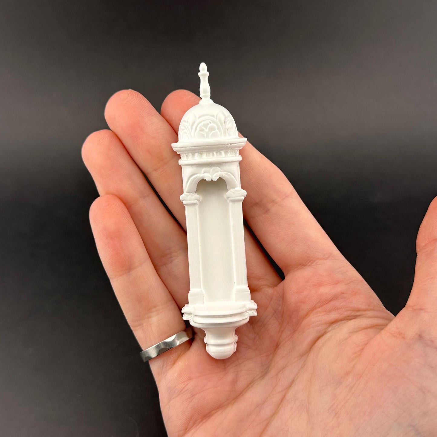 Small Victorian WHITE Carved Wall niche for dollhouse miniatures 1:12 scale wood handcrafted