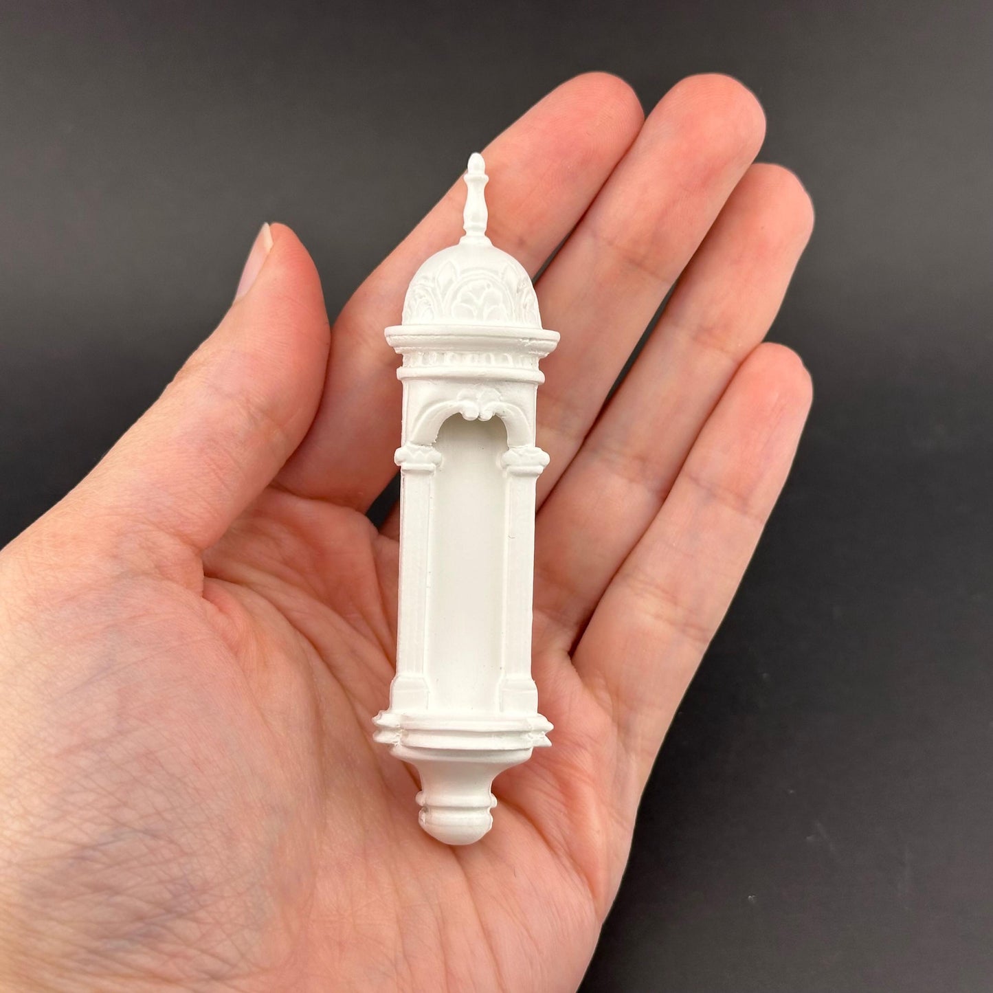 Small Victorian WHITE Carved Wall niche for dollhouse miniatures 1:12 scale wood handcrafted