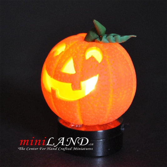 Halloween Pumpkin bright battery LED LAMP Dollhouse miniature 1:12 on/off switch HOP05