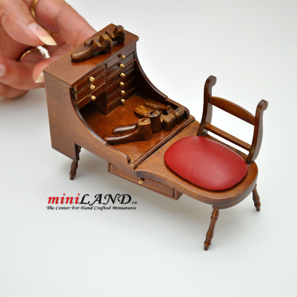 Quality Cobblers Shoemaker Bench Dollhouse Miniature 1:12 V4012-MW wood
