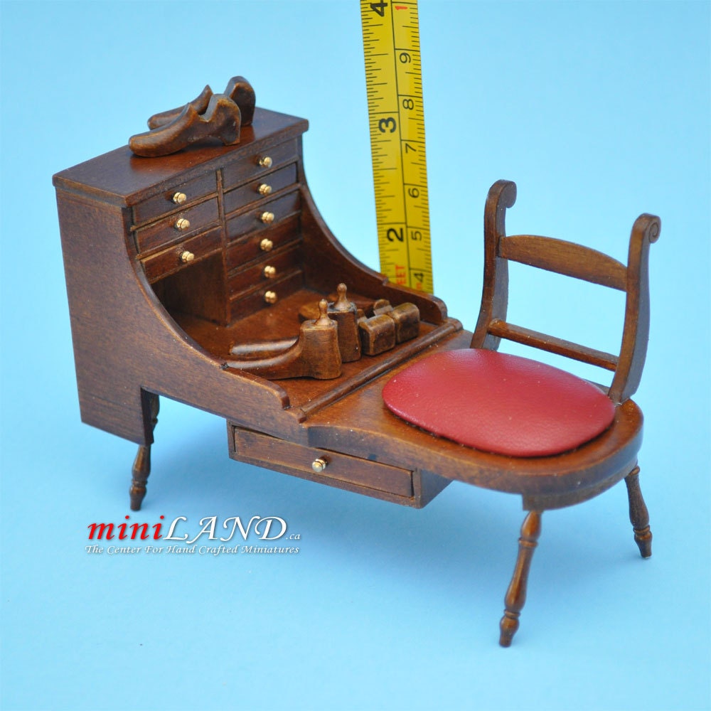 Quality Cobblers Shoemaker Bench Dollhouse Miniature 1:12 V4012-MW wood