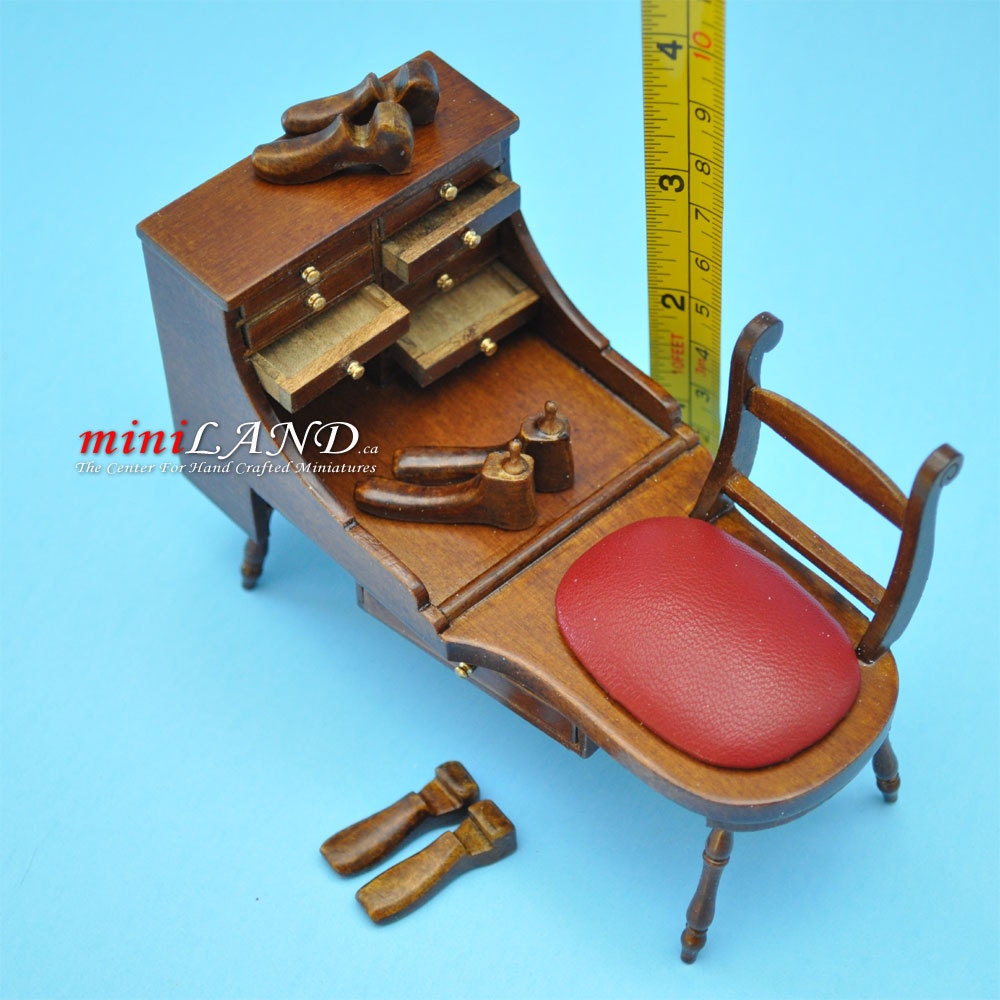 Quality Cobblers Shoemaker Bench Dollhouse Miniature 1:12 V4012-MW wood