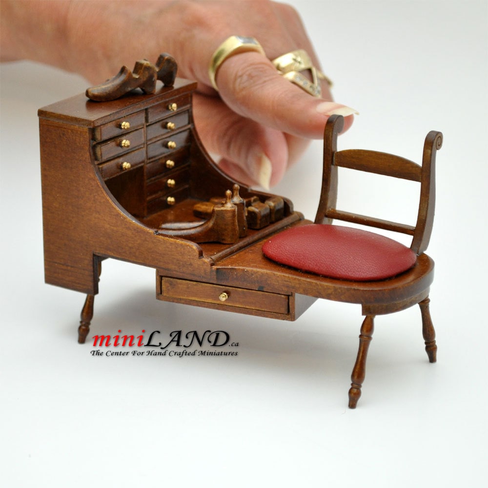 Quality Cobblers Shoemaker Bench Dollhouse Miniature 1:12 V4012-MW wood