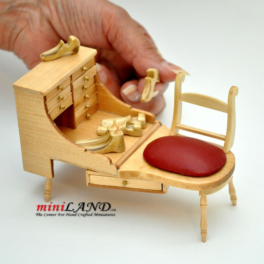 Quality Cobblers Shoemaker Bench Dollhouse Miniature 1:12 V4012-PO wood