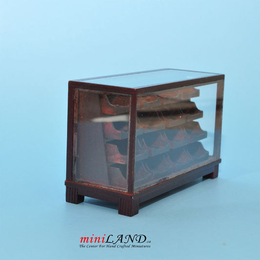Mahogany Store haberdasher counter 16 drawers unit Art Deco dollhouse miniature 1:12 scale 1900-1950 V4031