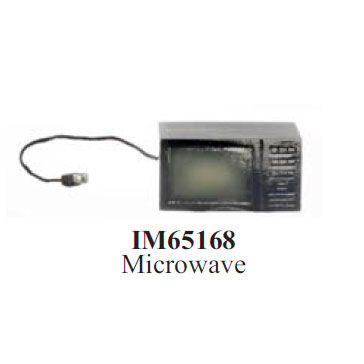 Black Microwave Oven with Cord Dollhouse Miniature 1:12 scale