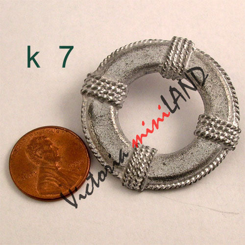 life buoy 1-1/2"L unfinished DIY metal miniature for dollhouse - Do it yourself