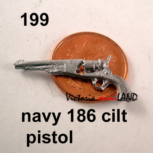 Navy 186 cilt pistol 1-1/8"L unfinished DIY metal miniature for dollhouse - Do it yourself