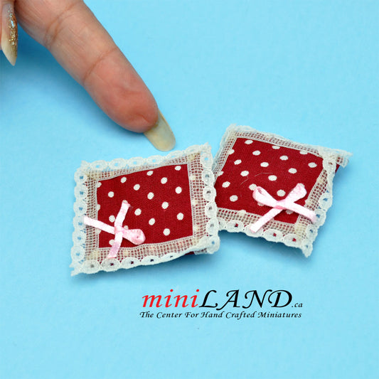 Pillows for dollhouse miniatures set of 2pcs  1:12  scale