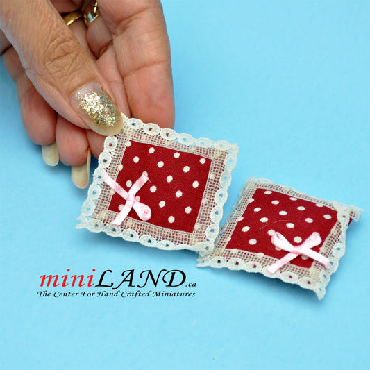 Pillows for dollhouse miniatures set of 2pcs  1:12  scale