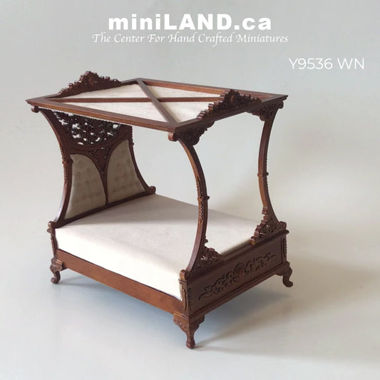 Luxurious Canopy Bed For DollHouse 1:12 Scale Miniature