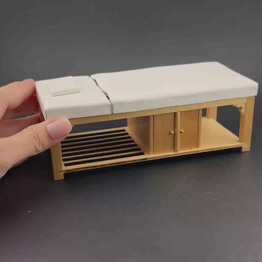 Miniature 1:12 Scale Massage/ Treatment Bed for Dollhouses White