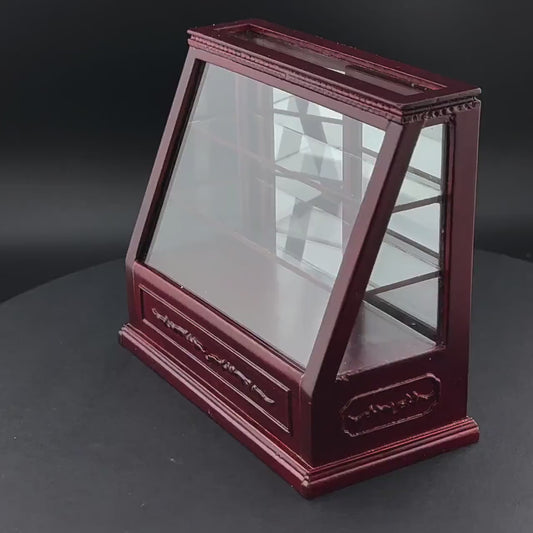 Shop store Counter unite for 1:12 dollhouse miniature DISPLAY CABINET wood Mahogany