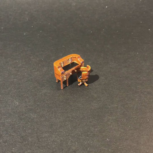 1:48 1/4" quarter scale desk and chair set Top quality walnut for dollhouse miniature