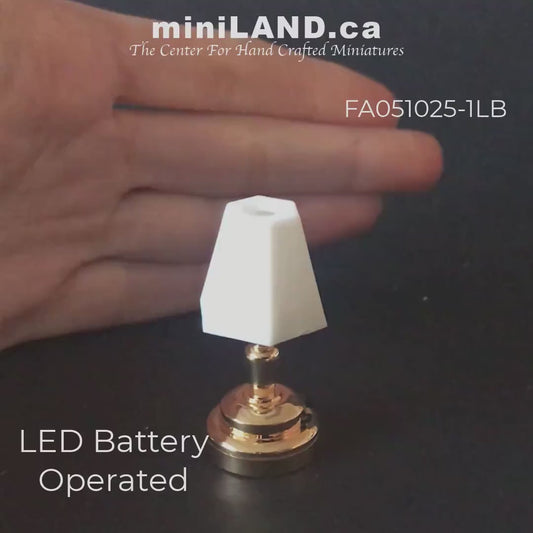 Brass bedroom table Lamp LED Super bright with On/off switch for 1:12 dollhouse miniature