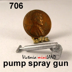 Pump spray gun 1-1/8"H unfinished DIY metal miniature for dollhouse - Do it yourself